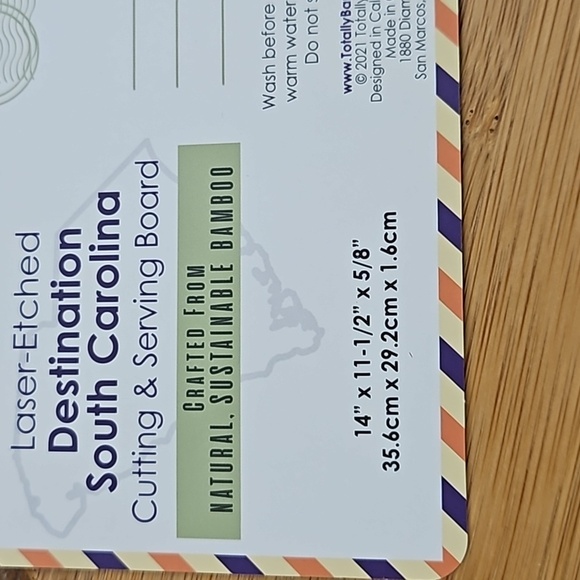 Totally Bamboo Laser-Etched Destination South Carolina Cutting & Serving Board. - Picture 5 of 5